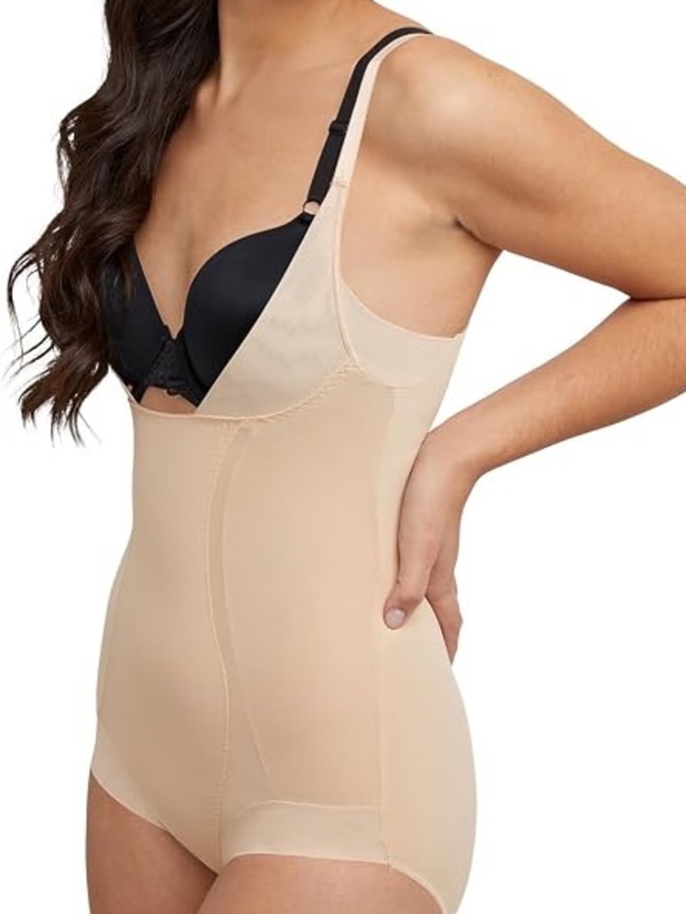 Maidenform Firm Control WYOB Open Bust Bodysuit Shapewear Nude Size XL